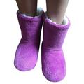 Daeful Ladies Girl Slipper Bootie Ankle Slip on Bootee Warm Fleece Fur Line Cosy Shoes