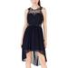 City Studio Womens Juniors Hi-Low Lace Cocktail Dress