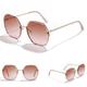 2020 New Arrival Fashion Metal Polygon Design Rimless Oversized Colorful Sunglasses Eyewear Women UV400 Protection