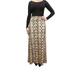 OrlyCollection Women's Basic Elastic Waist Band A-Line Long Maxi Skirt (Black Ivory Mustard,Medium)