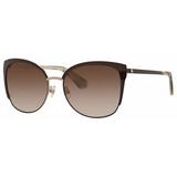 Kate Spade New York Women's Genice Oval Sunglasses, Brown Gold/Warm Brown Gradient, 57 mm