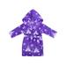 Boys Bathrobes Girls Kids Plush Soft Hooded Bathrobe Robe Sleepwear Gift ,White Castle-Purple,M(Ages 4-6)