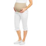 Maternity Times Two Overbelly Capri Poplin Pants - Available in Plus Sizes