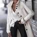 Women Coat Solid Color High Neckline Turn-down Collar Button Long Sleeve Elegant Autumn Winter Jacket