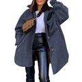 Celmia Women Long Sleeve Buttons Plush Fleece Coats Winter Jackets