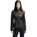 BGSD Women's Mila Zip Front Leather Jacket (Regular & Plus Size)