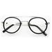 V.W.E. Vintage Inspired Metal Bridge and Temple - Clip-On Look Clear Lens Round Eye Glasses