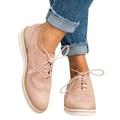 Womens Lace Up Brogues Trainers Flat Casual Working Plain Comfy Fitness Shoes