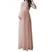 Colisha Maternity Long Dress Ruffles Chiffon Ball Gowns with Belt Women Pleated Baby Shower Maxi Photography Dress