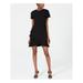 CALVIN KLEIN Womens Black Short Sleeve Crew Neck Short Sheath Dress Size 8