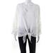 Pre-ownedAum-Couture Womens Lace Long Sleeve Tie Front Silk Blouse Top White Size M