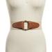 I.n.c. Women's Bamboo Buckle Faux Leather Stretch Belt Cognac/Gold or Black NWT (Cognac/Gold,M/L)