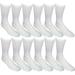 Diabetic Socks for Men, Superior Comfort, Loose Fit, Neuropathy Edema (12 Pairs White)