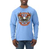 Lead Follow or Get The Hell Out Of The Way MC 1969 Motorcycle Pop Culture Mens Long Sleeve Shirt, Light Blue, Medium