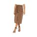 FREE PEOPLE Womens Brown Belted Tea-Length Pencil Skirt Size 4