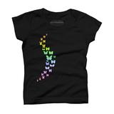 Rainbow Colored Butterflies Girls Graphic Tee - Design By Humans