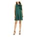 ROBBIE BEE Womens Green Sleeveless Cowl Neck Above The Knee Fit + Flare Evening Dress Size 14P