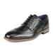 Bruno Marc Mens Fashion Oxford Shoes Lace up Wing Tip Dress Shoes Brogue Casual Shoes WILLIAM_2 BLACK Size 7