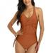 CUTELOVE One Piece Swimsuit Bikini Women Swimwear Fashion Solid Front Cross Beach Bathing Swimming Pools Suit Swim Lady Bodysuit