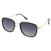 Square Pilot Sunglasses Black and Gold Costume Super Hero Retro Style