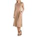 24/7 Comfort Apparel Women's Midi Length Fit N Flare Pocket Dress