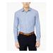 CLUBROOM Mens Light Blue Striped Collared Classic Fit Performance Stretch Dress Shirt 17- 32/33