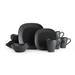 Mikasa Swirl Square Graphite 16 Piece Dinnerware Set, Service for 4 Ceramic/Earthenware/Stoneware in Gray | Wayfair 5138520