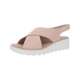 Clarks Womens Jillian Jewel Leather Slingback Wedge Sandals