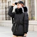 Down jacket winter with big fur collar winter coat women Clothes with Hats