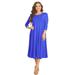 Women's Casual Basic Comfy 3/4 Sleeve Flare A-line Midi long maxi Dress