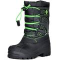 Dream Pairs Kids Boys & Girls Knee High Waterproof Insulation Non-Slip Outdoor Winter Snow Boots Knorth Black/Neon/Green Size 6