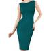 Junior Boat Neck Sleeveless Solid Bodycon Dress