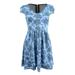 B Darlin Juniors' Printed Illusion Fit & Flare Dress (0, Sky Blue)