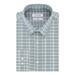 CALVIN KLEIN Mens Green Windowpane Plaid Collared Classic Fit Stretch Dress Shirt 17- 34/35