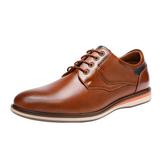 Bruno Marc Mens Classic Oxfords Shoes Fashion Casual Leather Shoes for Men Lace Up Comfort Oxford Shoes Lg19008M Brown Size 12