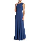 Vera Wang Sleeveless Draped Back Gown, Ink, 6