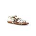 Visconti & Du Reau Womens Oxford Snakeskin Stud Sandals Beige Gold Size 39 9