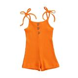 Bmnmsl Summer Baby Girls Breathable Newborn Sleeveless Romper Button Suspender