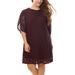 Women Plus Size Tulip Sleeves Floral Lace Shift Dress 3X Purple