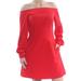 JILL STUART Womens Red Off The Shoulder Long Sleeve Above The Knee A-Line Dress Size 4