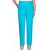 Alfred Dunner Women's Easy Street Sateen Proportioned Pants - Medium Length - Petite Size, Turquoise, 10 Petite