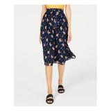 MAISON JULES Womens Navy Floral Midi Peasant Skirt Size 10