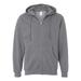 Independent Trading Co. Midweight Full-Zip Hooded Sweatshirt SS4500Z Gunmetal Heather XL