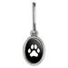 Paw Print Dog Cat White on Black Antiqued Oval Charm Clothes Purse Suitcase Backpack Zipper Pull Aid