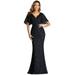 Ever-Pretty Elegant Prom Dress for Women Long Wedding Guest Gowns 00688 Navy Blue US14