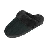 Dream Pairs Womens Comfortable Suede Faux Fur Slippers Sheepskin Fur Slippers Cozy_06 Black Size 9