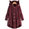 Women's Casual Faux Fur Hooded Coats Fashion Fleece Jackets Plus Size Outerwear