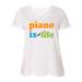 Inktastic Piano is my Life Music Gift Adult Women's Plus Size V-Neck Female