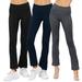 Women's 2 or 3 Packs Workout Fitness Stretch Comfy Lounge Flare Slim Fit Yoga Pants