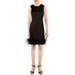 Donna Ricco Womens Crepe Feather-Hem Sheath Dress